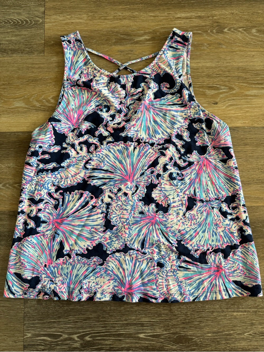 Lilly Pulitzer Navy Multi Seashell Print Tank Top